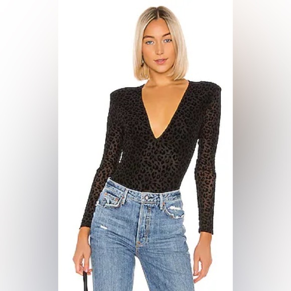NWT ASTR the Label Inca Bodysuit in Black Leopard Burnout - Picture 3 of 13